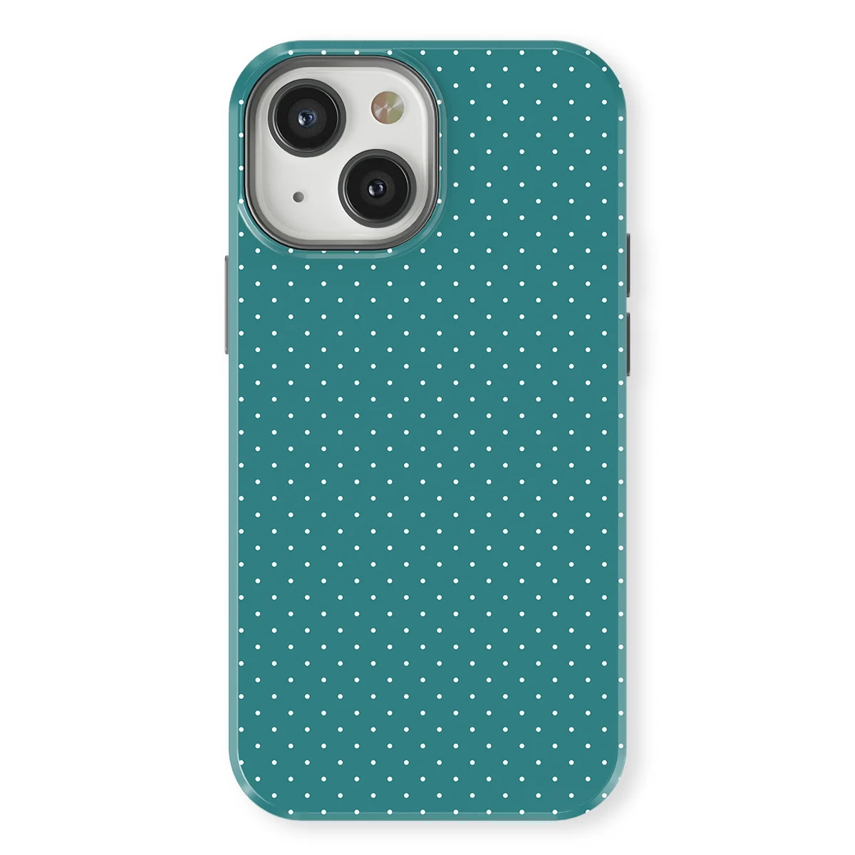 Micro Polka - Deep Teal - Turqoise case for iPhone 13 Mini - Image 1