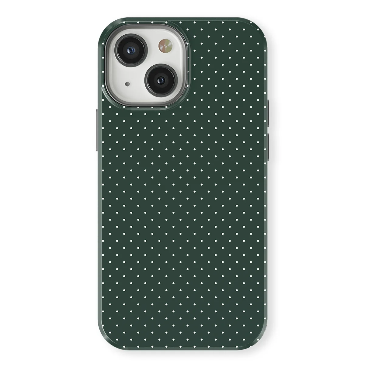 Micro Polka - Pine Pins - Green case for iPhone 13 Mini - Image 1