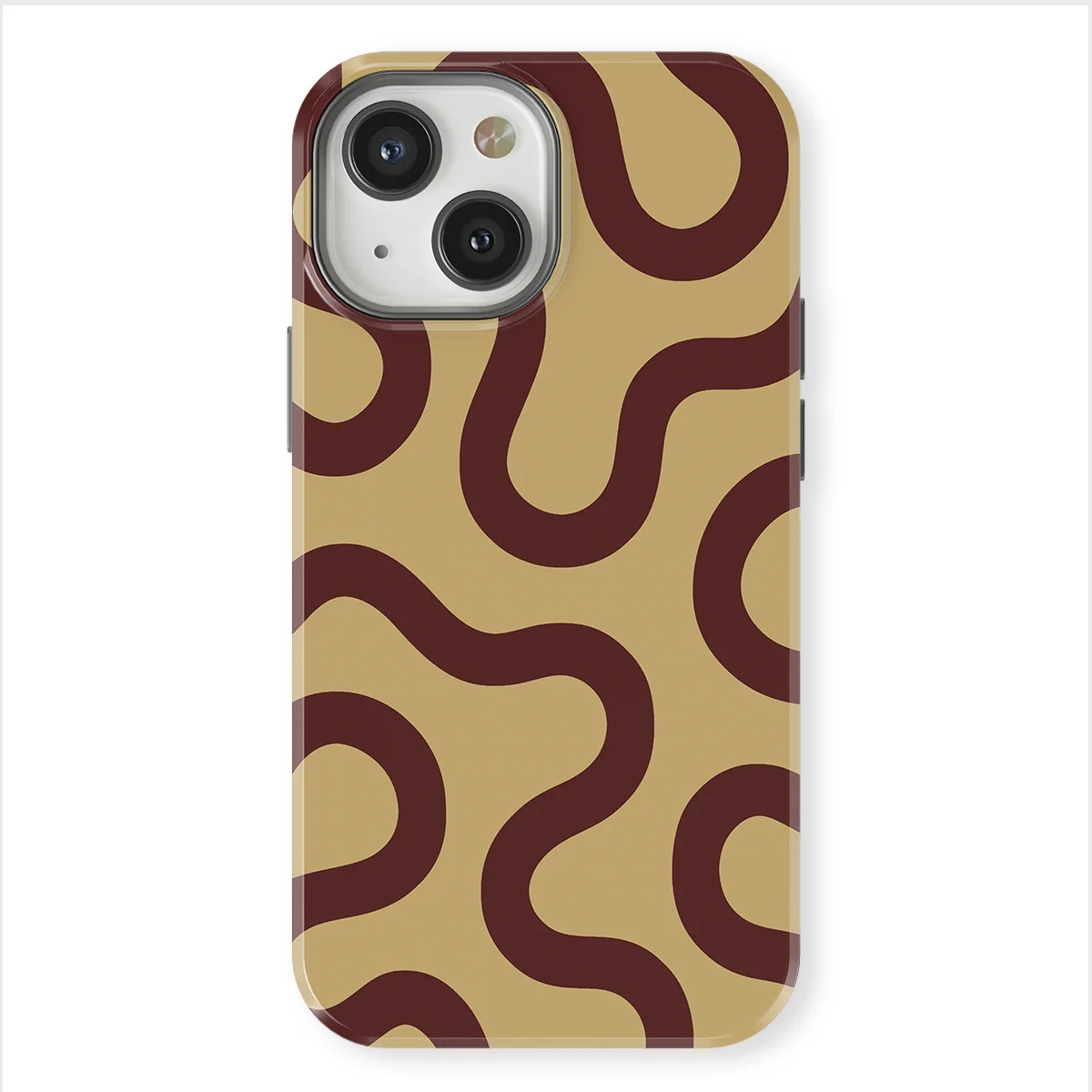 Motion Flow - Cocoa Curve - Beige/Brown case for iPhone 13 Mini - Image 1
