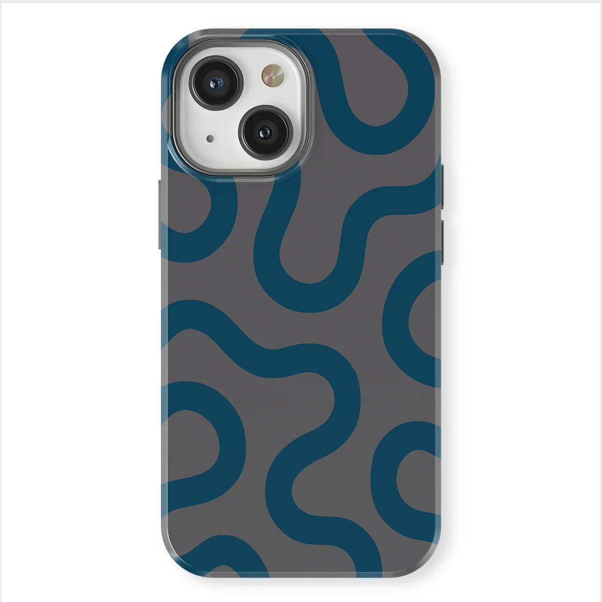 Motion Flow - Shadow Waves - Grey/Blue case for iPhone 13 Mini - Image 1
