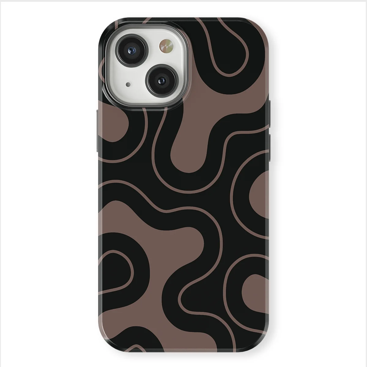 Motion Flow - Wander Lines - Black/Grey case for iPhone 13 Mini - Image 1