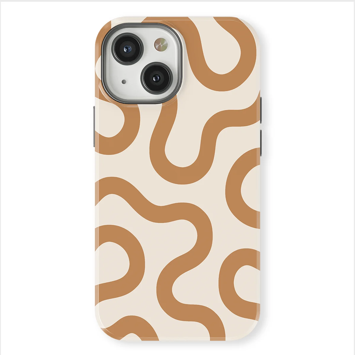 Motion Flow - Warm Whisper - White/Brown case for iPhone 13 Mini - Image 1