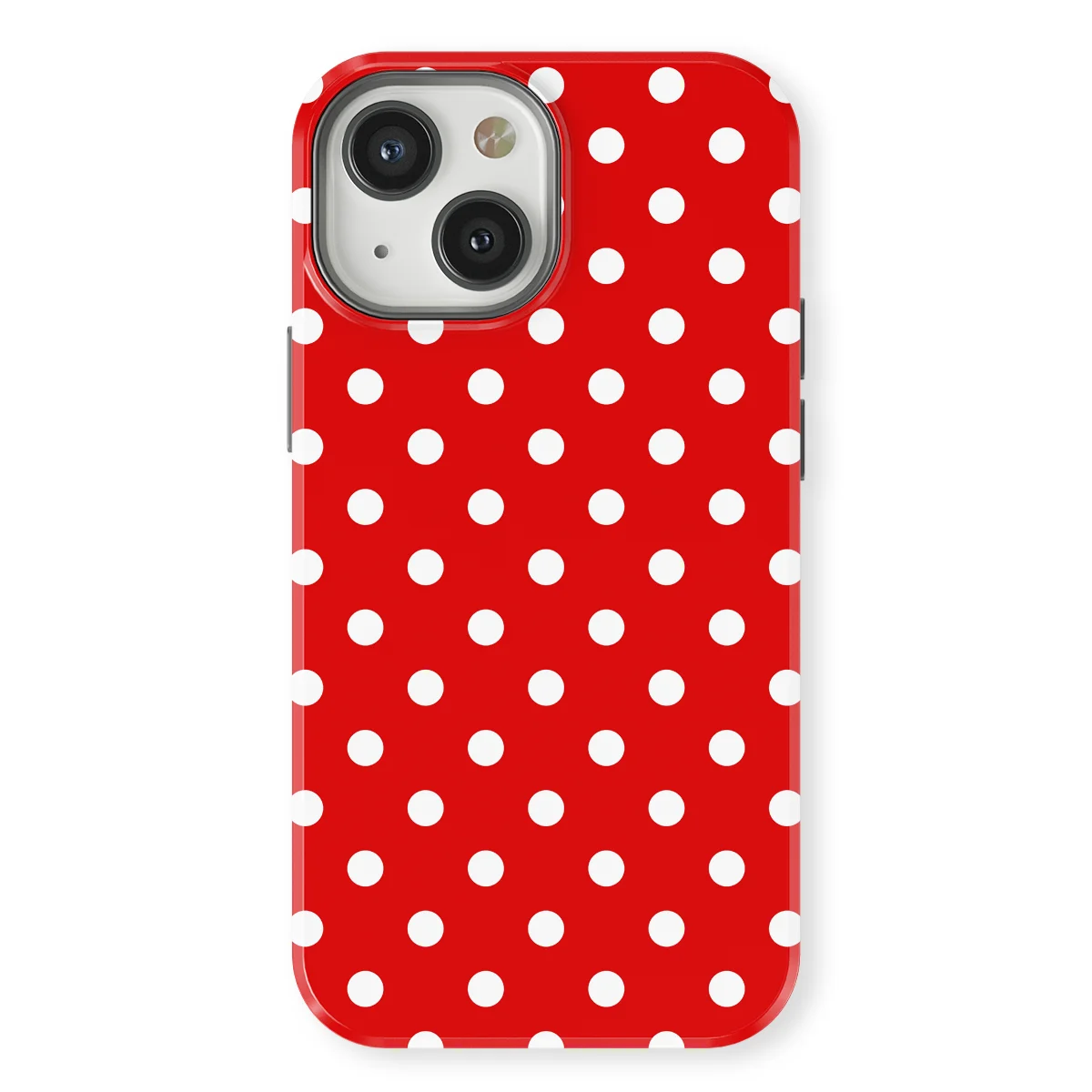 Polka Dots - Classic Red - Red/White case for iPhone 13 Mini - Image 1