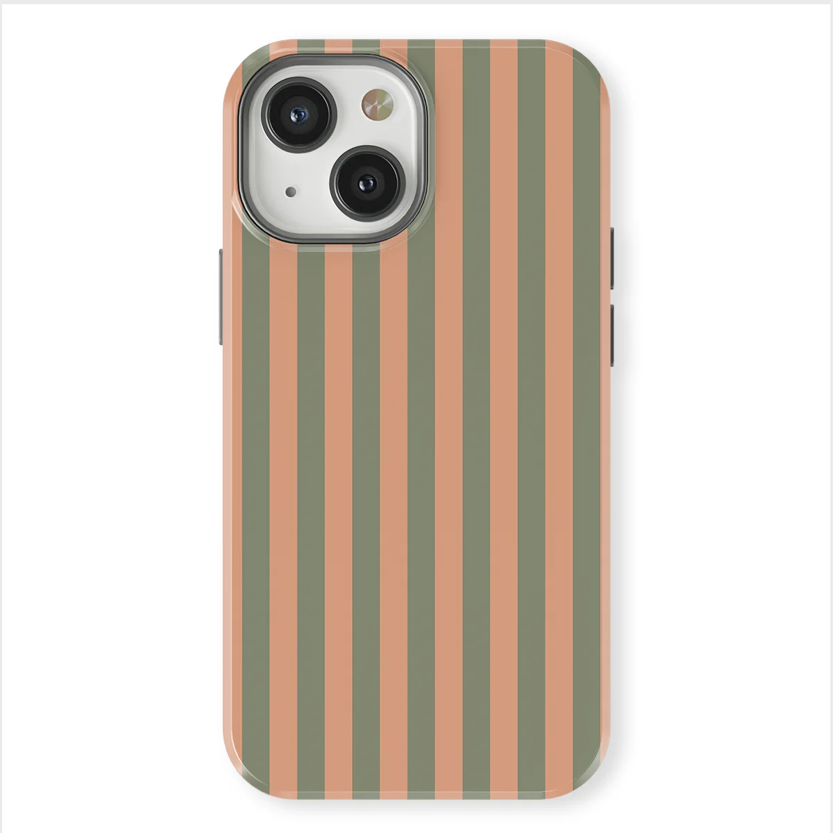 Stripes - Sweet Sage - Green/Pink/Multicolor case for iPhone 13 Mini - Image 1
