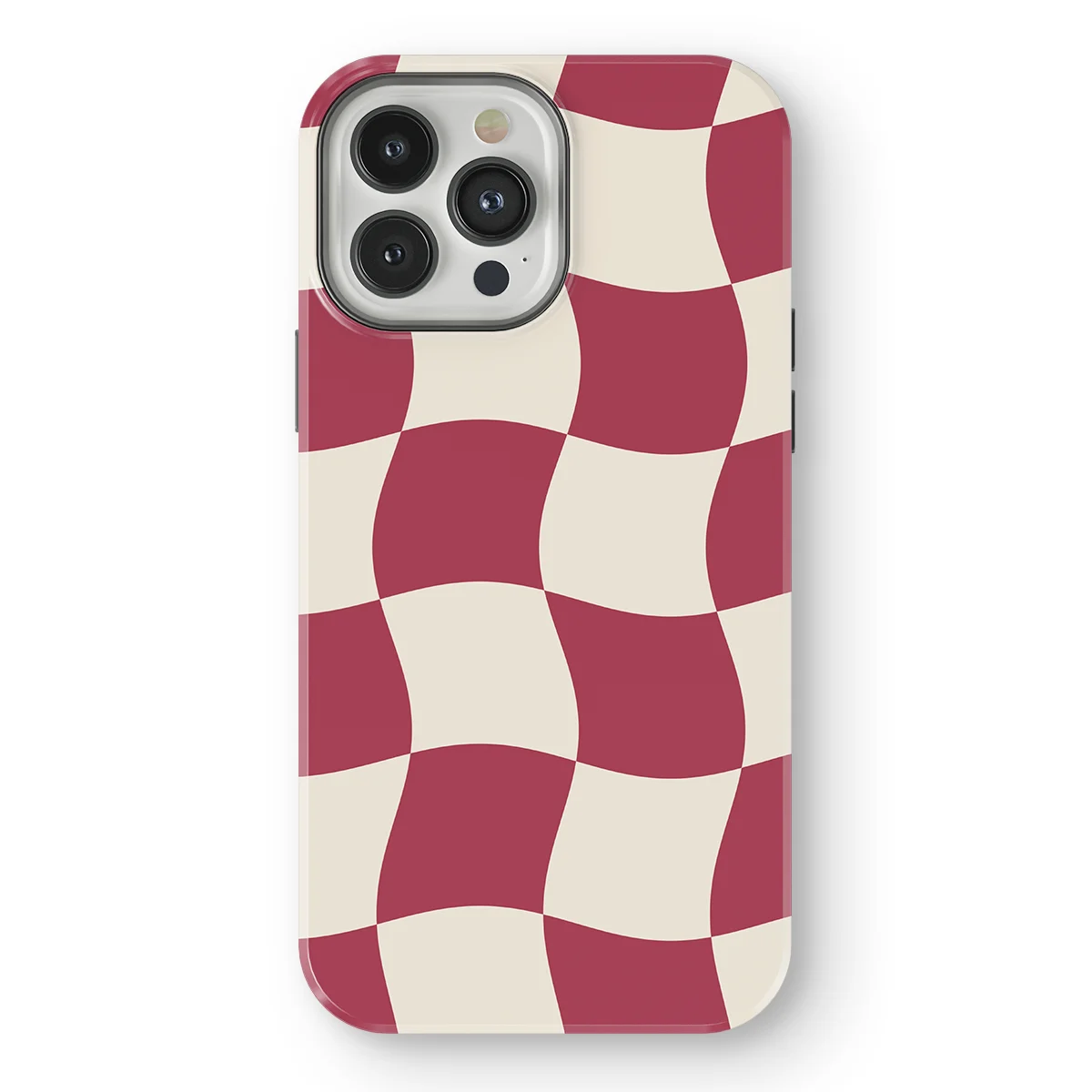 Checkered Warp - Crimson Wave - Red/White/Multicolor case for iPhone 13 Pro - Image 1
