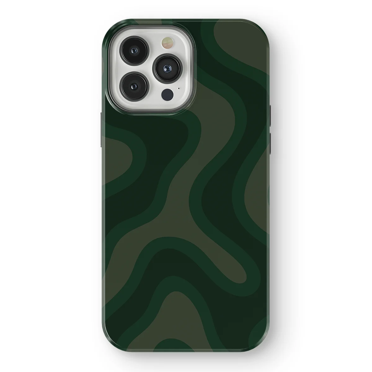 Curvy Lines - Evergreen Drift - Green case for iPhone 13 Pro - Image 1