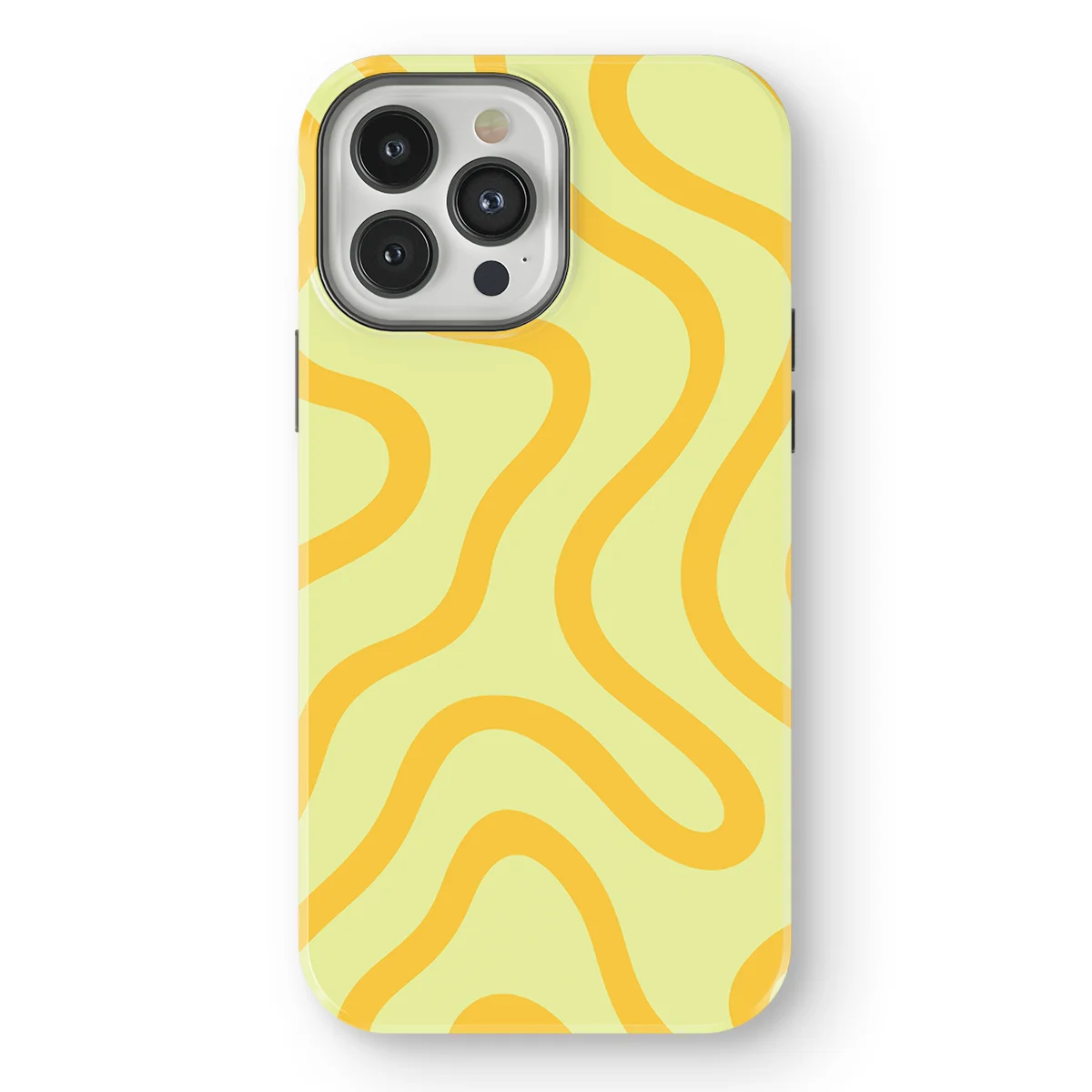 Curvy Lines - Lemon Loop - Yellow for iPhone 13 Pro