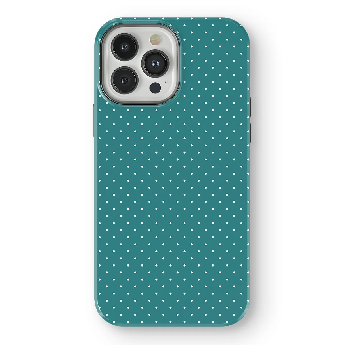 Micro Polka - Deep Teal - Turqoise case for iPhone 13 Pro - Image 1