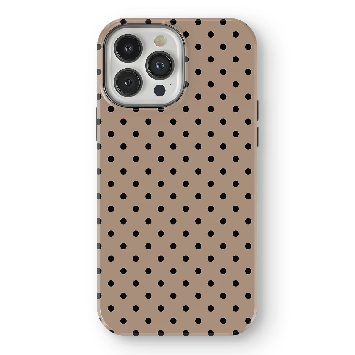 Polka Dots - Cocoa Noir - Brown/Black case for iPhone 13 Pro - Image 1