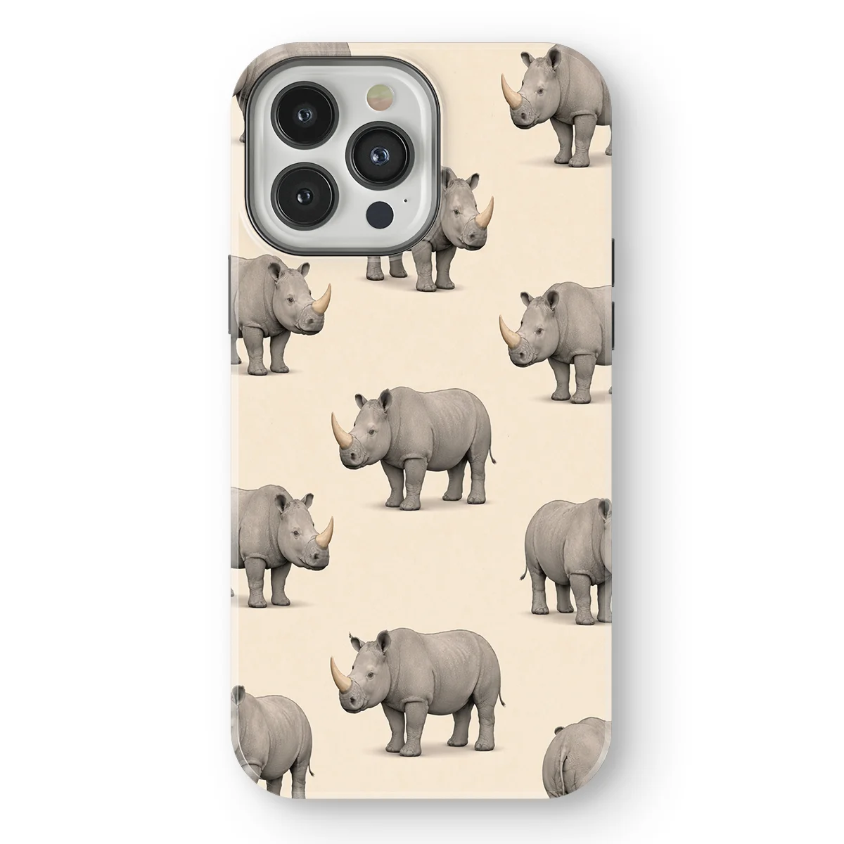Safari - Neushoorn - White/Grey case for iPhone 13 Pro - Image 1
