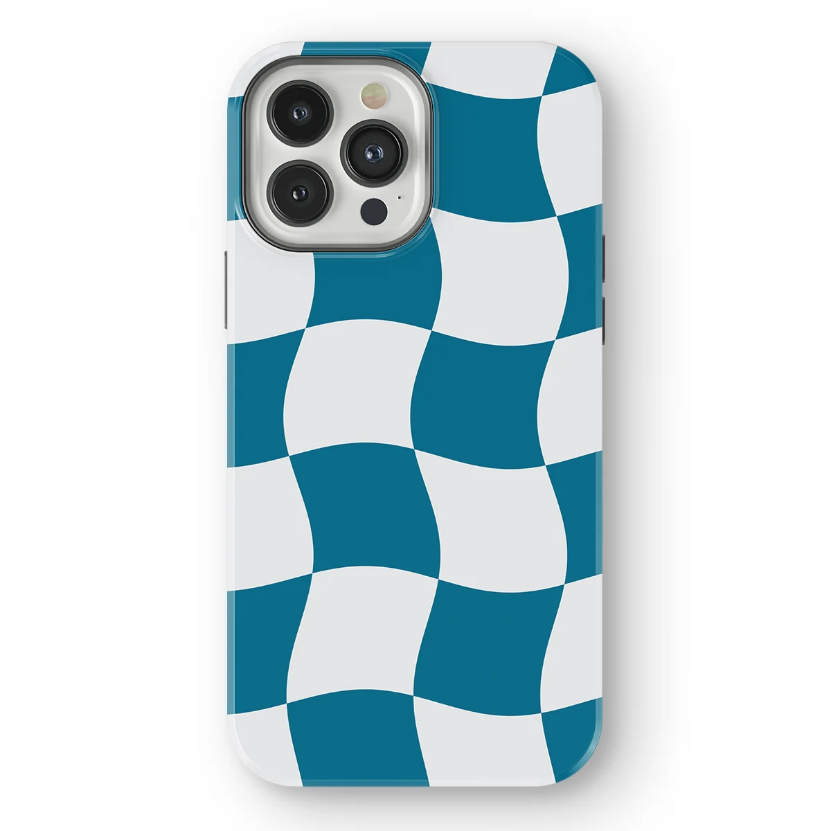 Checkered Warp - Frozen Motion - Blue/White/Multicolor case for iPhone 13 Pro Max - Image 1