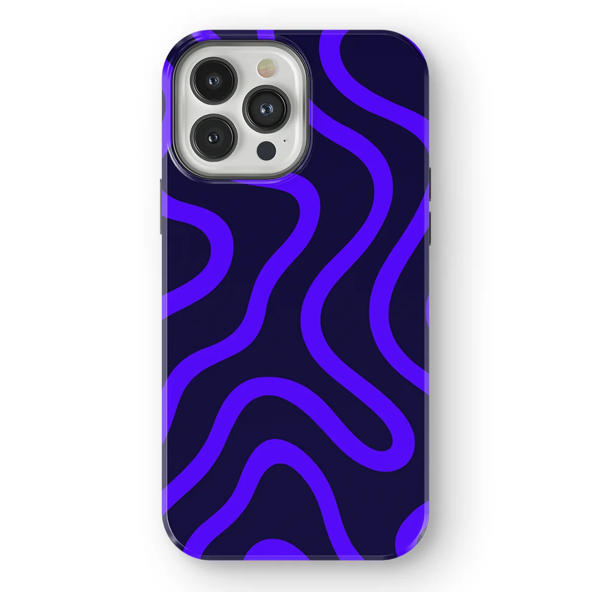 Curvy Lines - Electric Dusk - Black/Blue case for iPhone 13 Pro Max - Image 1