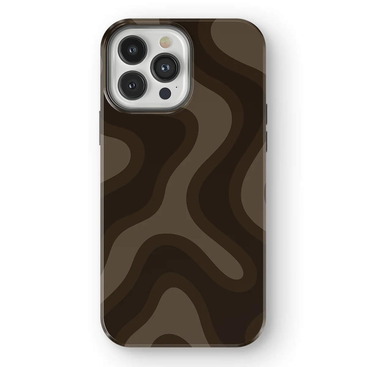 Curvy Lines - Espresso Wave - Brown case for iPhone 13 Pro Max - Image 1
