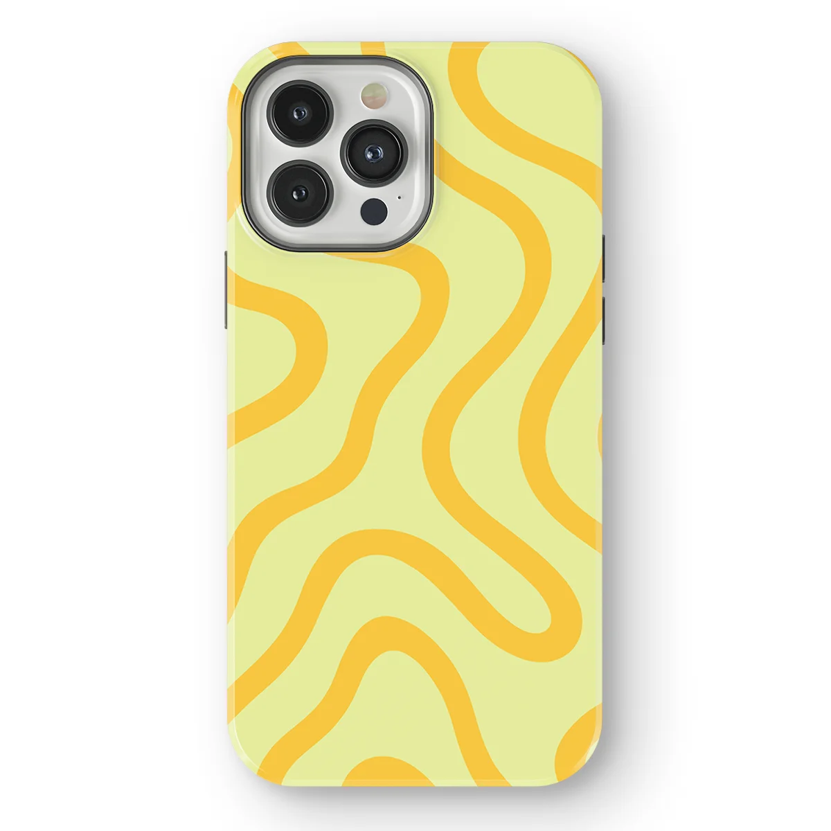 Curvy Lines - Lemon Loop - Yellow case for iPhone 13 Pro Max - Image 1