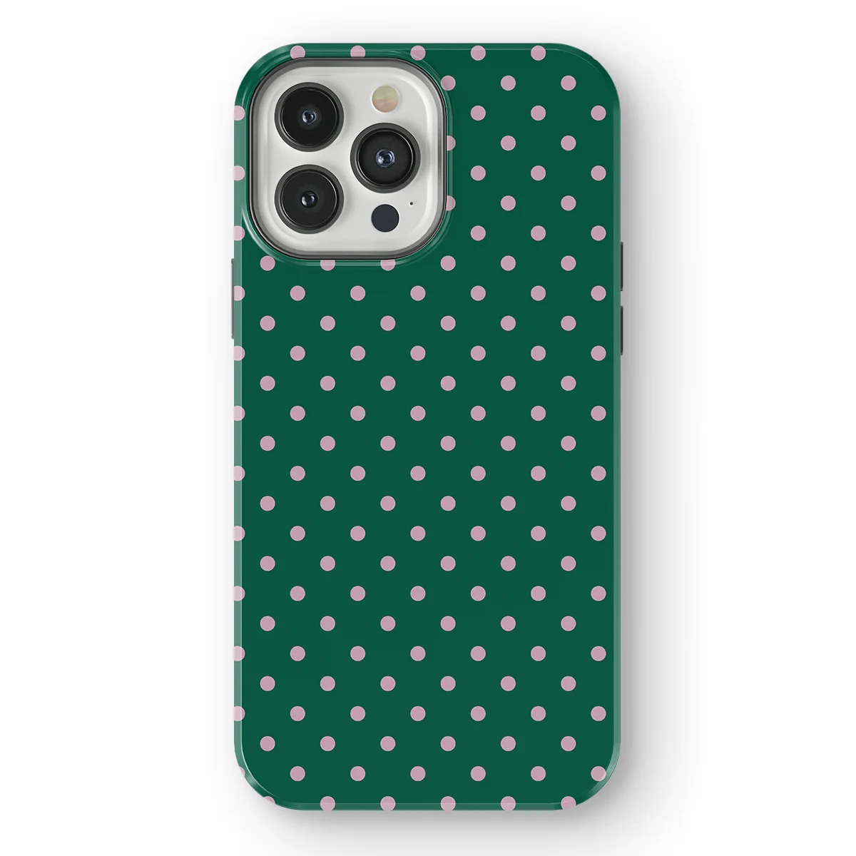 Polka Dots - Forest Blush - Green/Pink case for iPhone 13 Pro Max - Image 1
