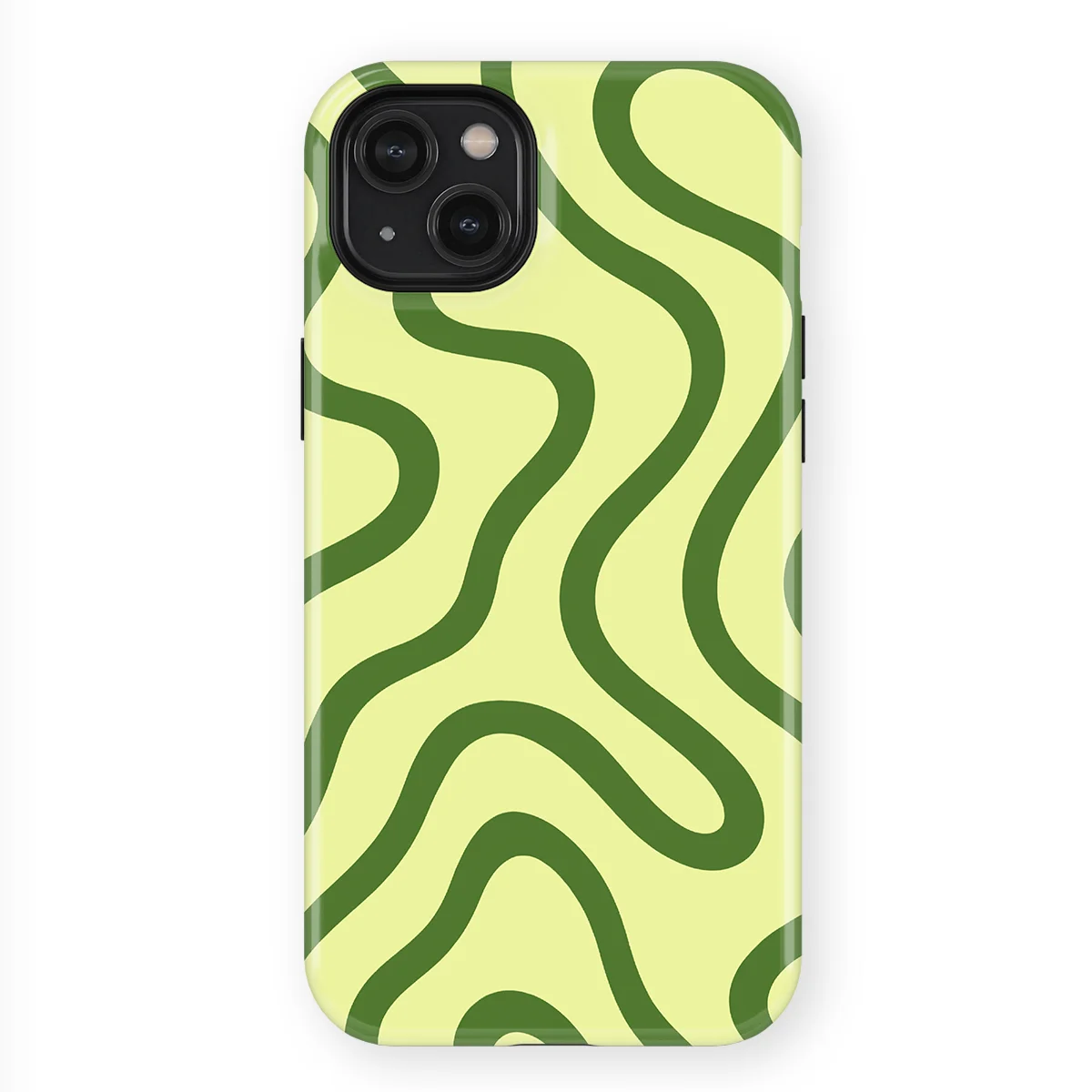 Curvy Lines - Leaf Loop - Green case for iPhone 14 Plus - Image 1