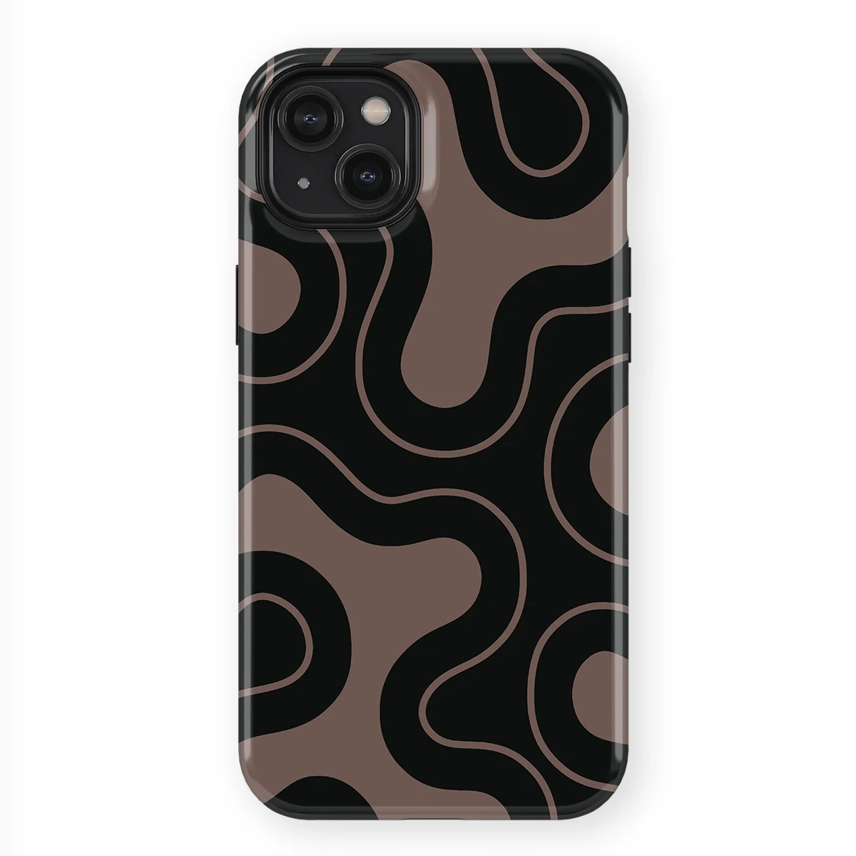 Motion Flow - Wander Lines - Black/Grey case for iPhone 14 Plus - Image 1