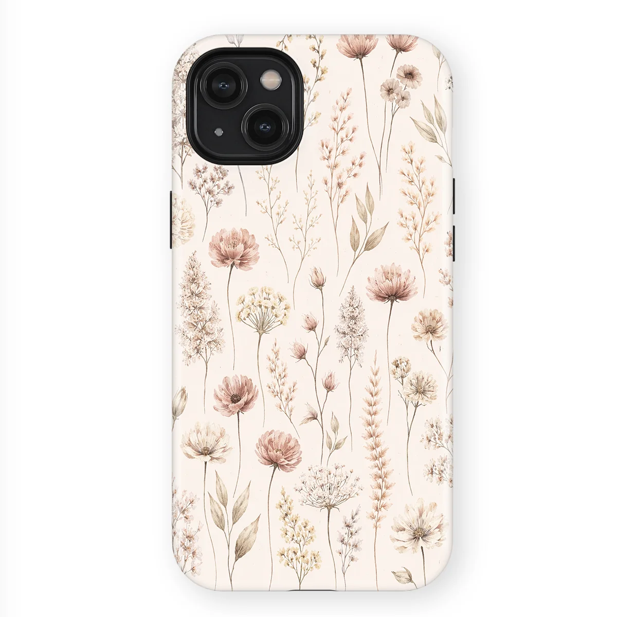 Watercolor Flowers - Beige Bloom - Beige/Brown case for iPhone 14 Plus - Image 1