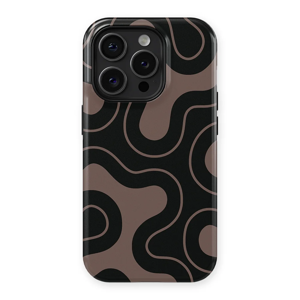 Motion Flow - Wander Lines - Black/Grey case for iPhone 14 Pro - Image 1