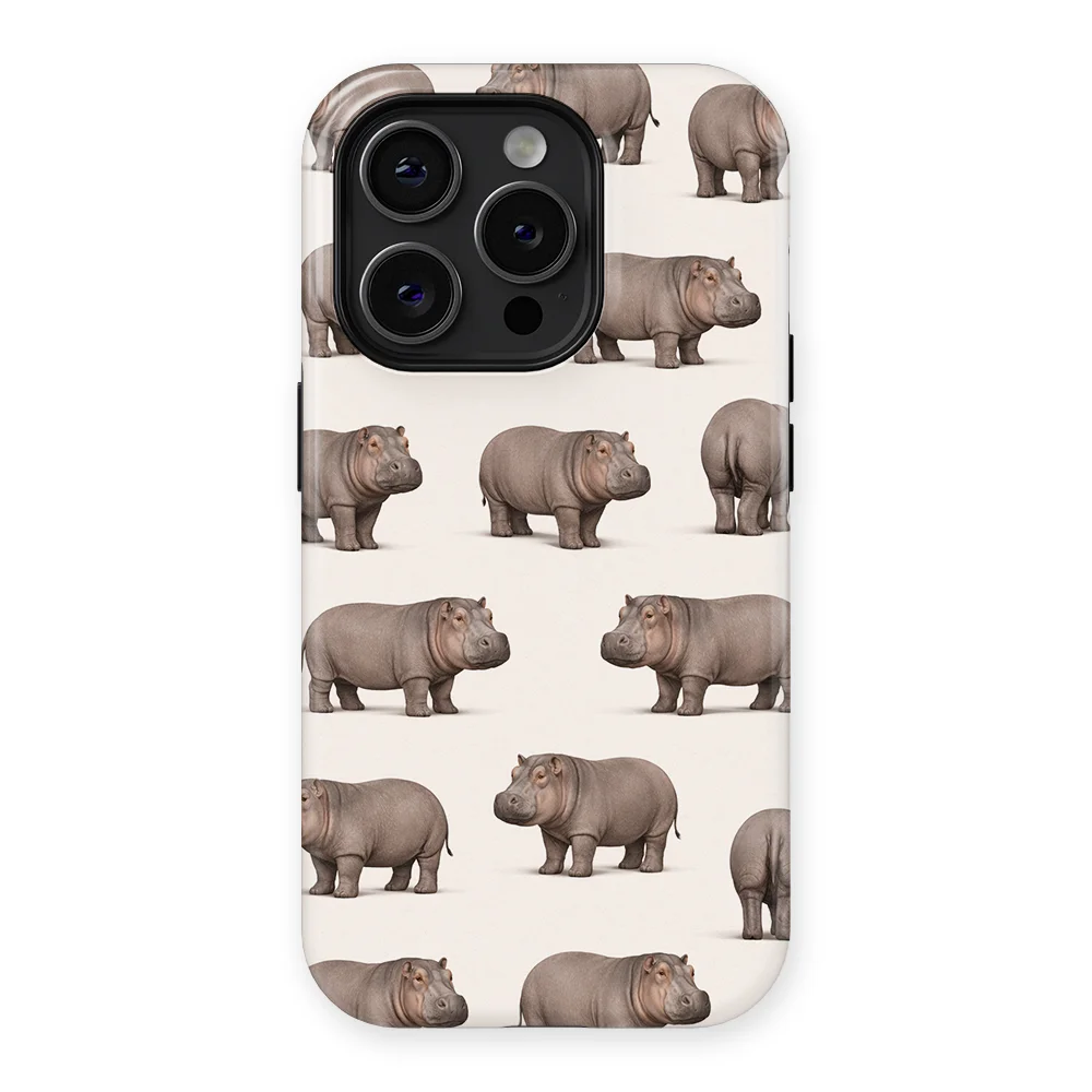 Safari - Nijlpaard - White/Grey case for iPhone 14 Pro - Image 1