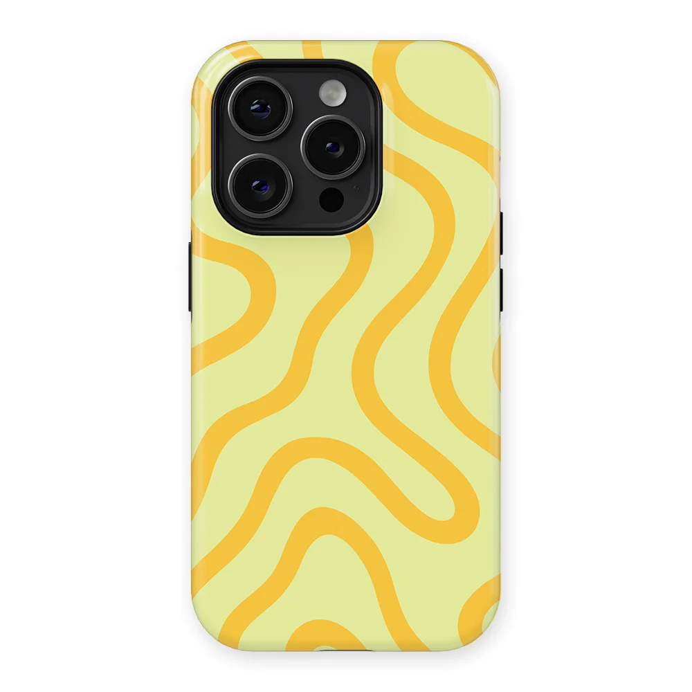 Curvy Lines - Lemon Loop - Yellow for iPhone 14 Pro Max