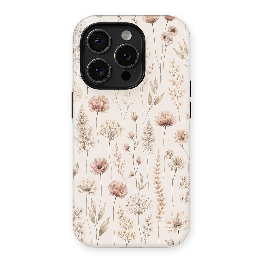 Watercolor Flowers - Beige Bloom - Beige/Brown case for iPhone 14 Pro Max - Image 1