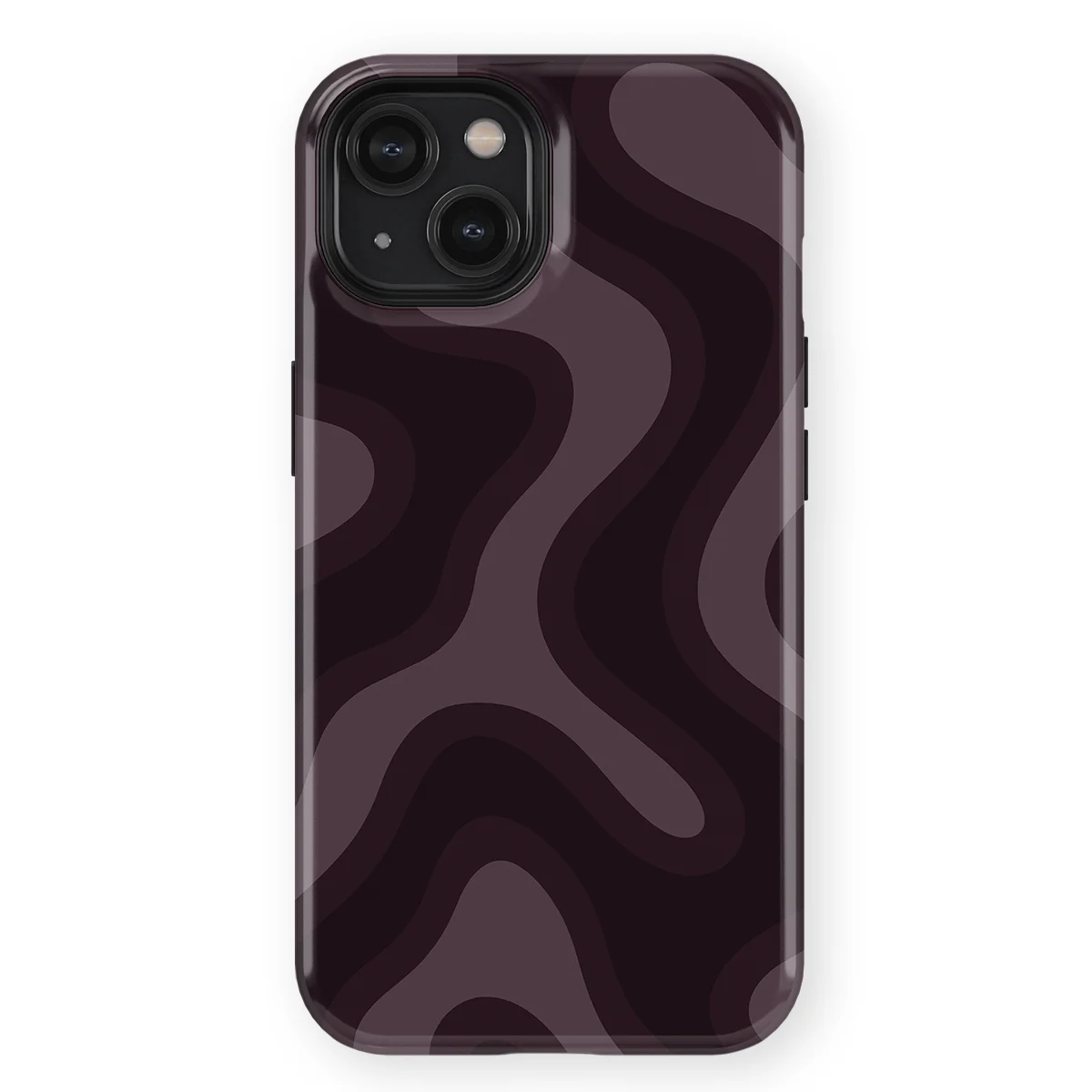 Curvy Lines - Aubergine Fade - Purple/Pink case for iPhone 15 - Image 1