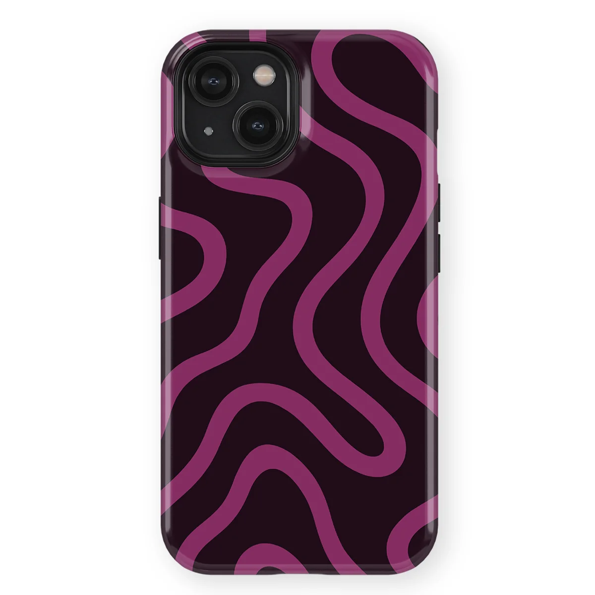 Curvy Lines - Velvet Mood - Purple/Pink case for iPhone 15 - Image 1