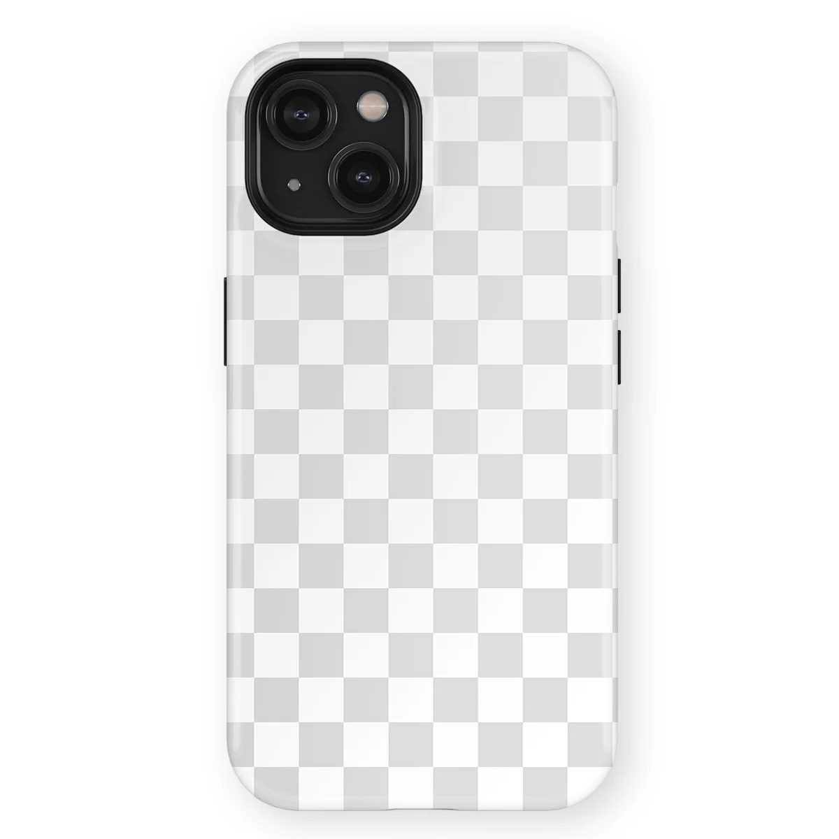 Tiny Squares - Ivory Squares - White/Grey case for iPhone 15 - Image 1