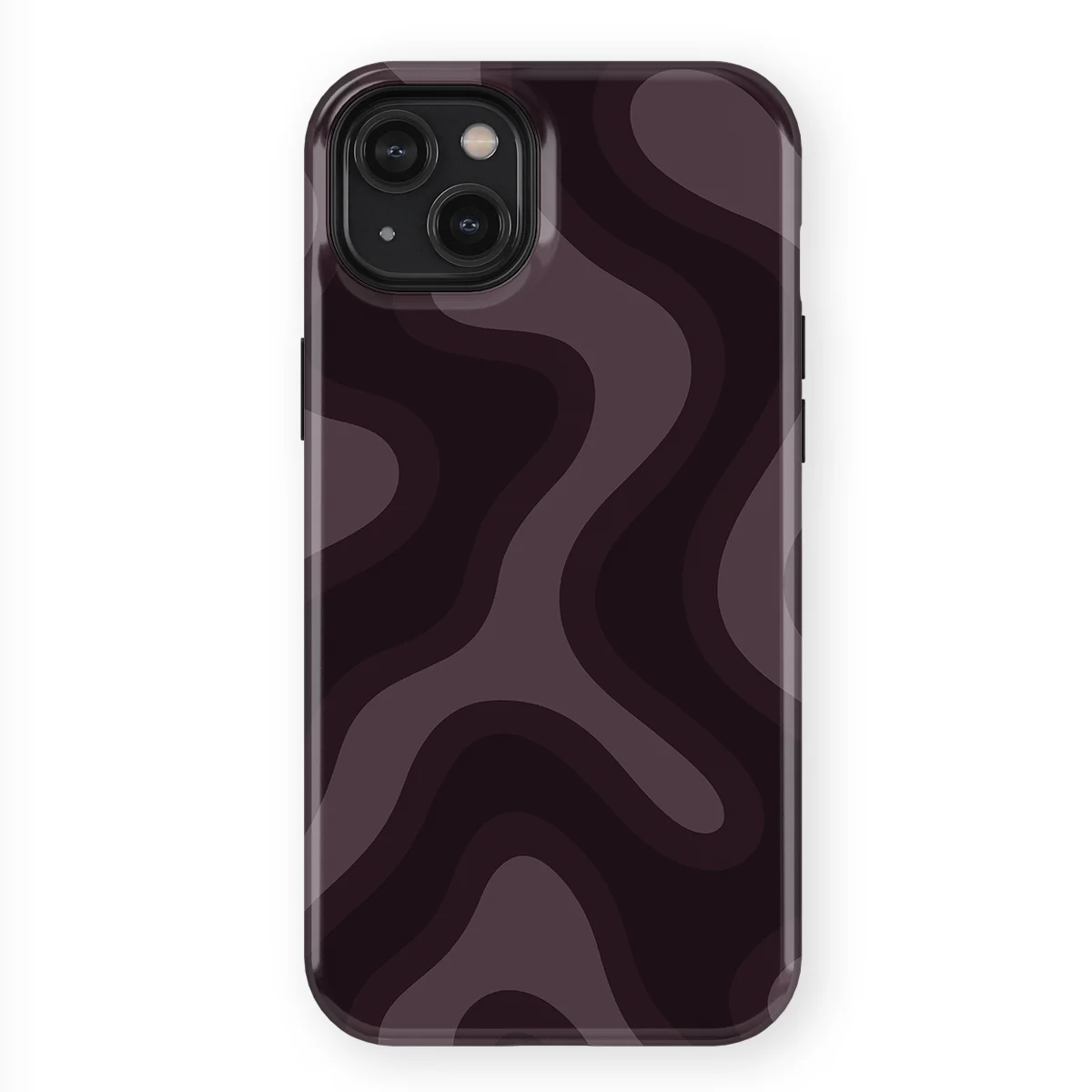 Curvy Lines - Aubergine Fade - Purple/Pink case for iPhone 15 Plus - Image 1