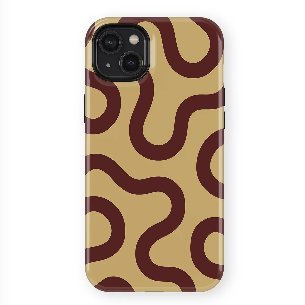 Motion Flow - Cocoa Curve - Beige/Brown case for iPhone 15 Plus - Image 1