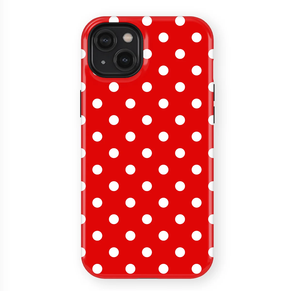 Polka Dots - Classic Red - Red/White case for iPhone 15 Plus - Image 1