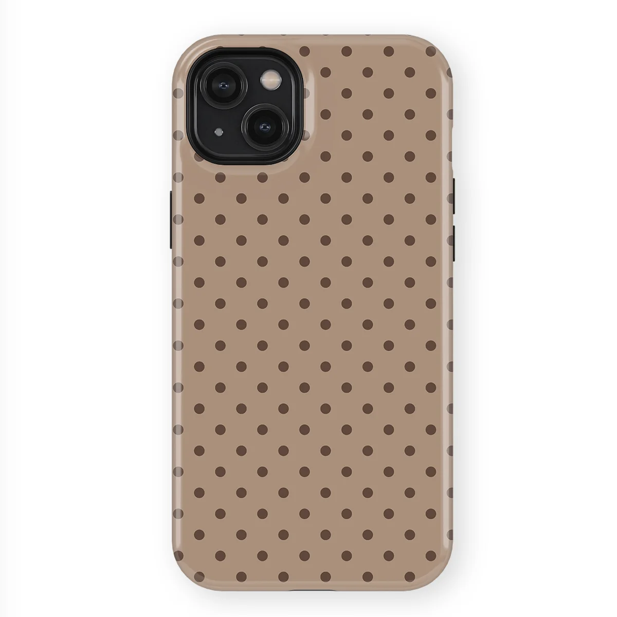 Polka Dots - Sandstone Dots - Brown/Brown case for iPhone 15 Plus - Image 1