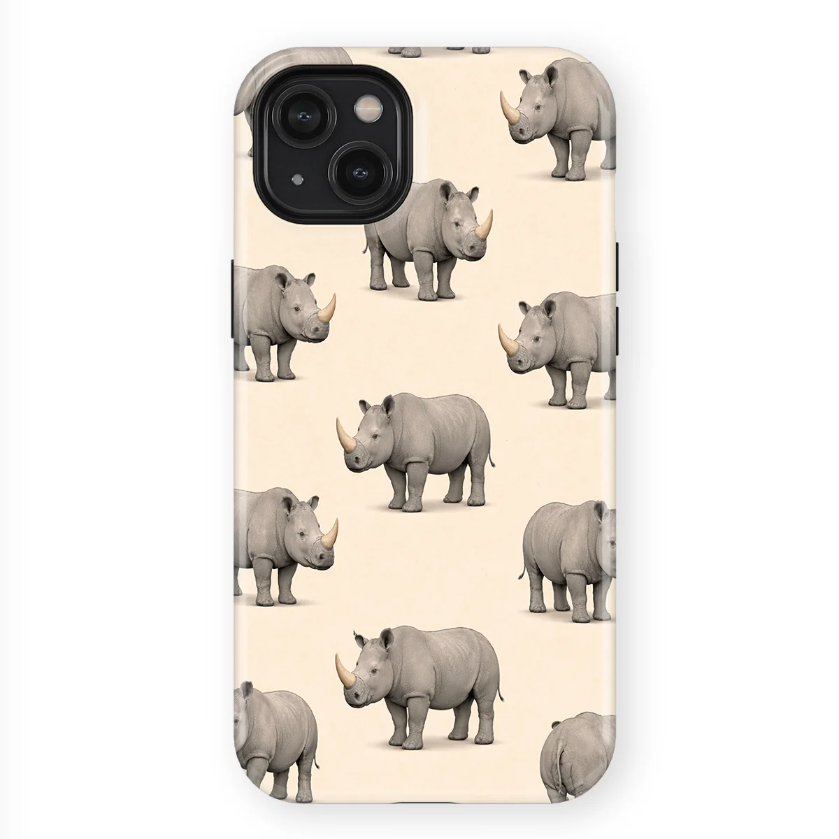 Safari - Neushoorn - White/Grey case for iPhone 15 Plus - Image 1