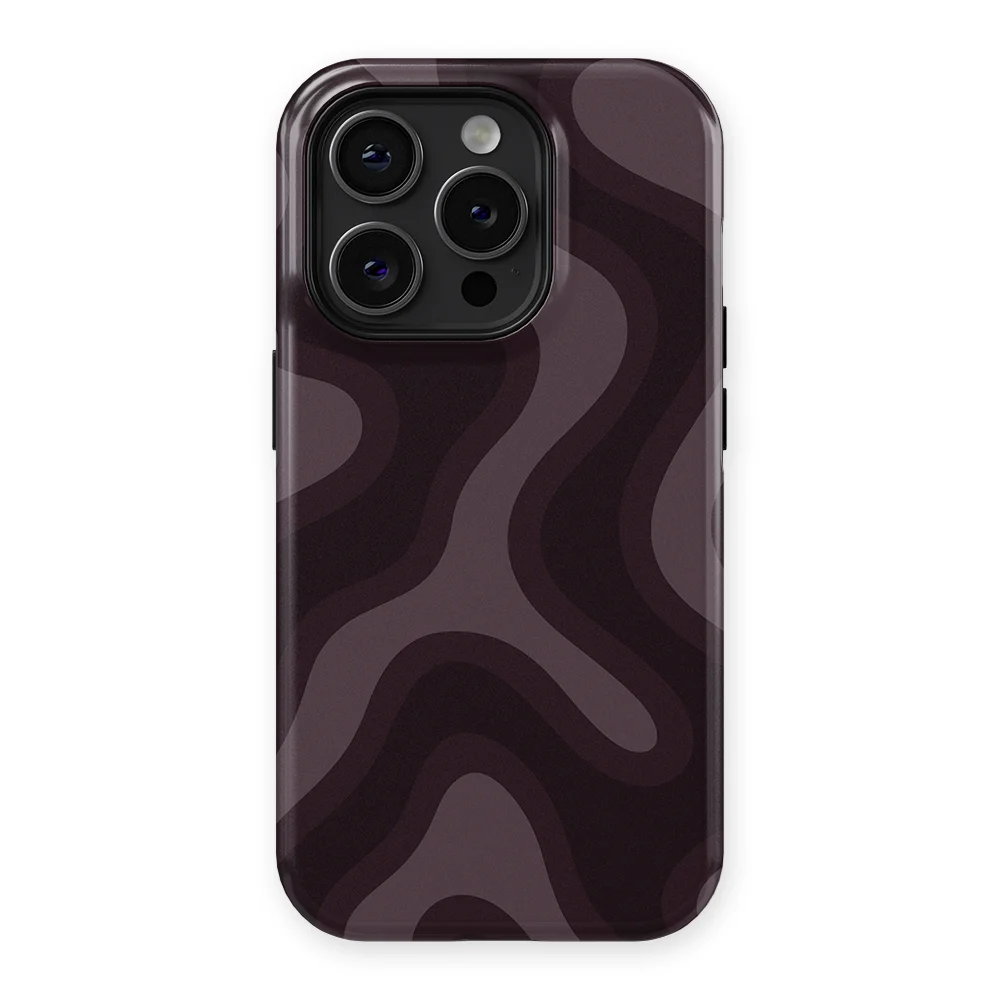 Curvy Lines - Aubergine Fade - Purple/Pink case for iPhone 15 Pro - Image 1