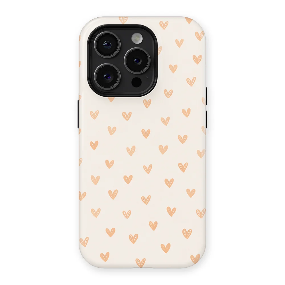 Little Love - Blush Hearts - White/Orange case for iPhone 15 Pro - Image 1