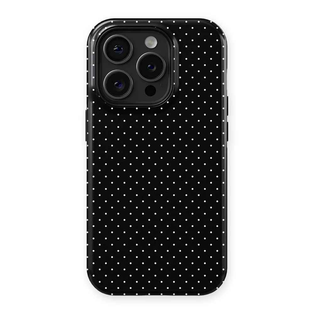 Micro Polka - Mono Chic - Black case for iPhone 15 Pro - Image 1
