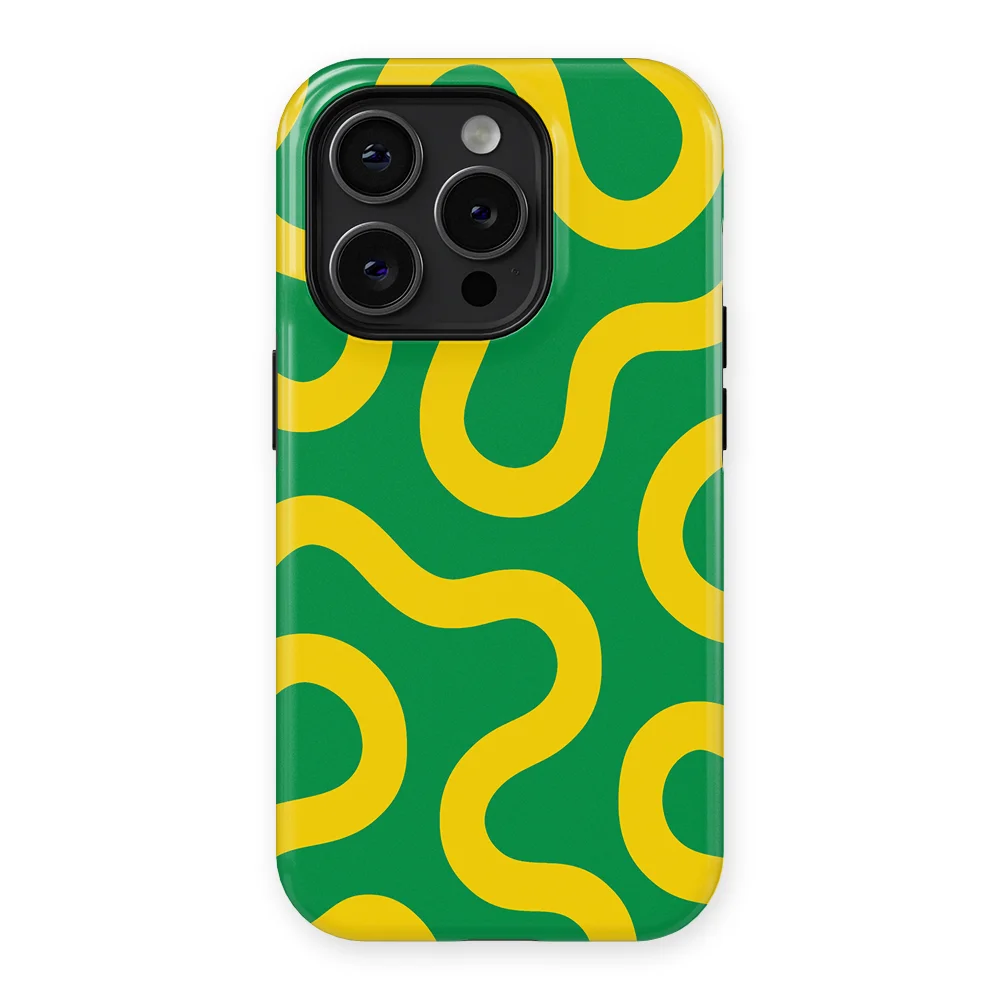 Motion Flow - Reggae Flow - Green/Yellow case for iPhone 15 Pro - Image 1