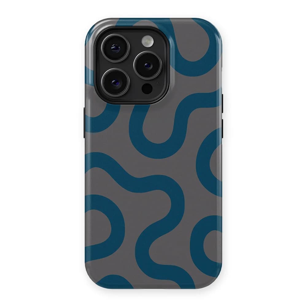 Motion Flow - Shadow Waves - Grey/Blue for iPhone 15 Pro
