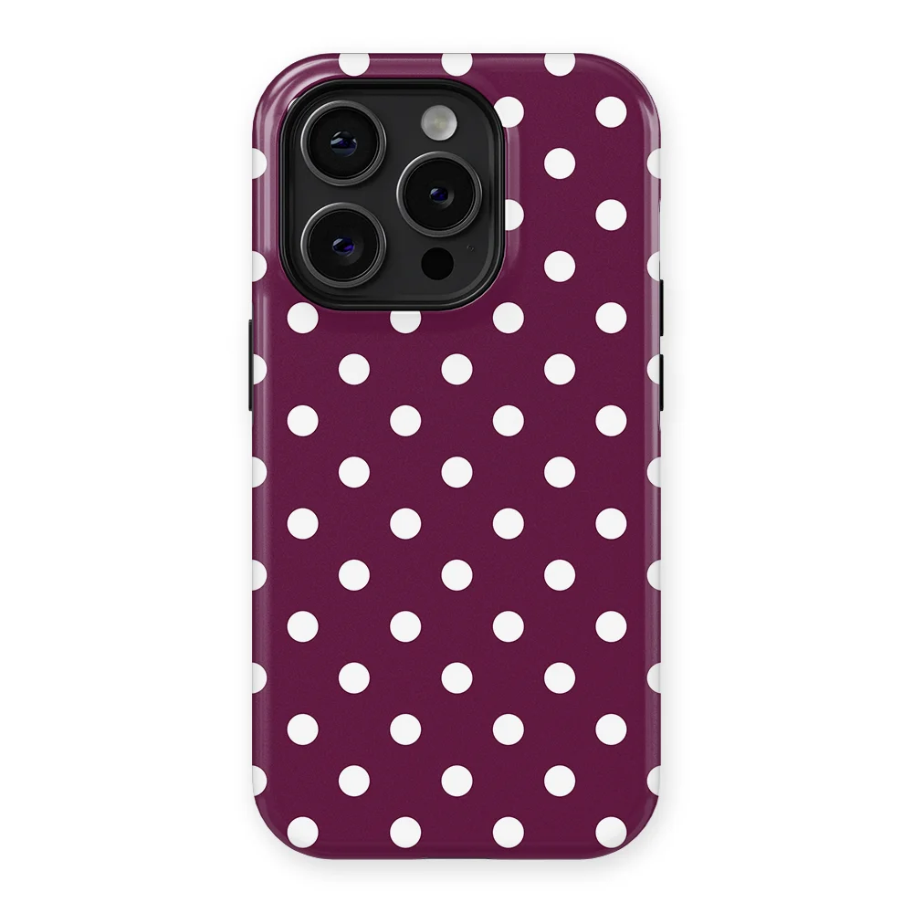Polka Dots - Purple Pop - Purple/White case for iPhone 15 Pro - Image 1