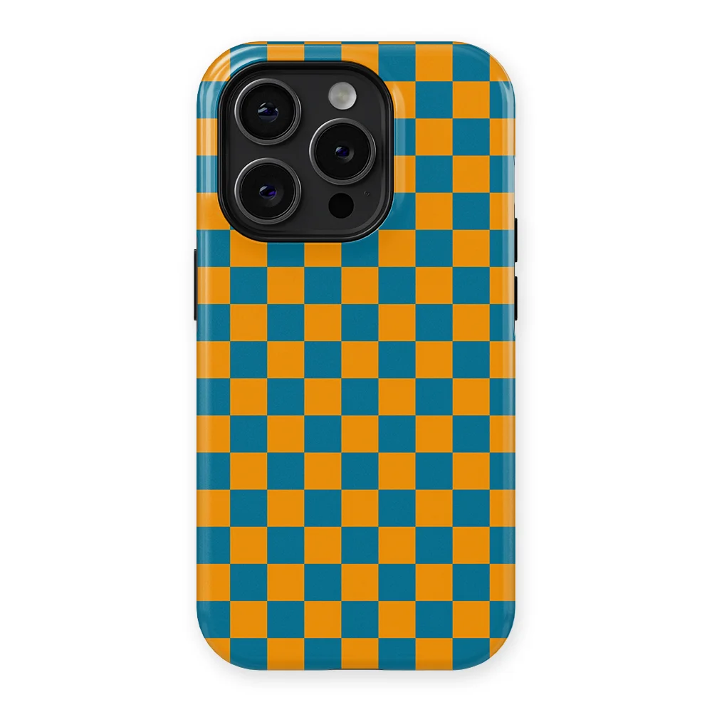 Tiny Squares - Petrol Pop - Orange/Blue/Multicolor case for iPhone 15 Pro - Image 1