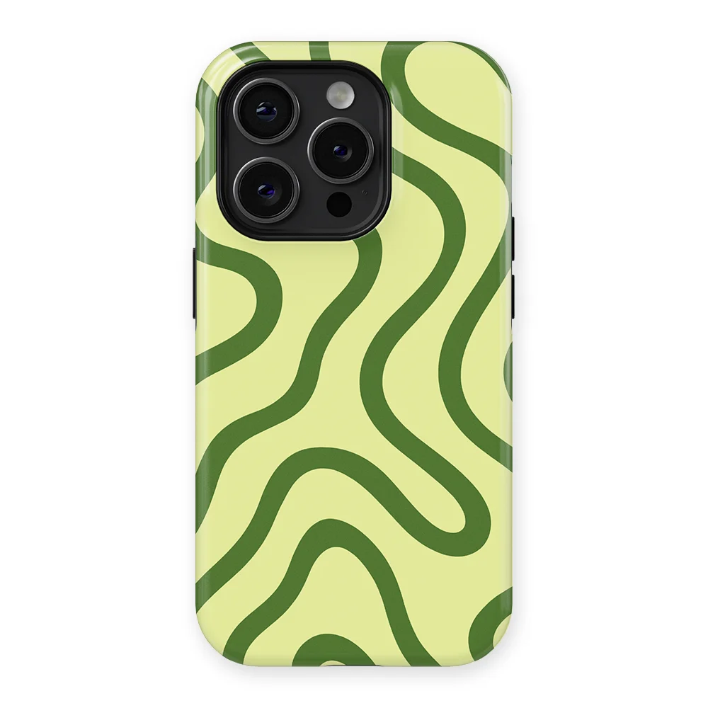 Curvy Lines - Leaf Loop - Green for iPhone 15 Pro Max
