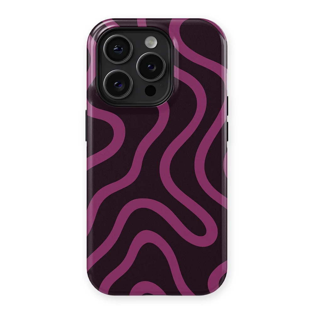 Curvy Lines - Velvet Mood - Purple/Pink case for iPhone 15 Pro Max - Image 1