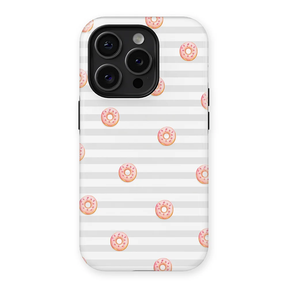 Happy Stripes - Donut Daydream - Pink/Gey/Multicolor case for iPhone 15 Pro Max - Image 1