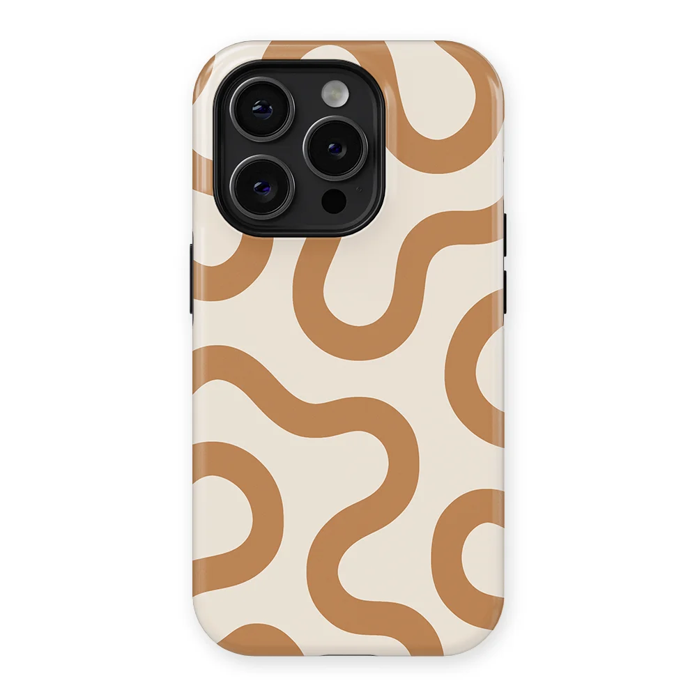 Motion Flow - Warm Whisper - White/Brown for iPhone 15 Pro Max