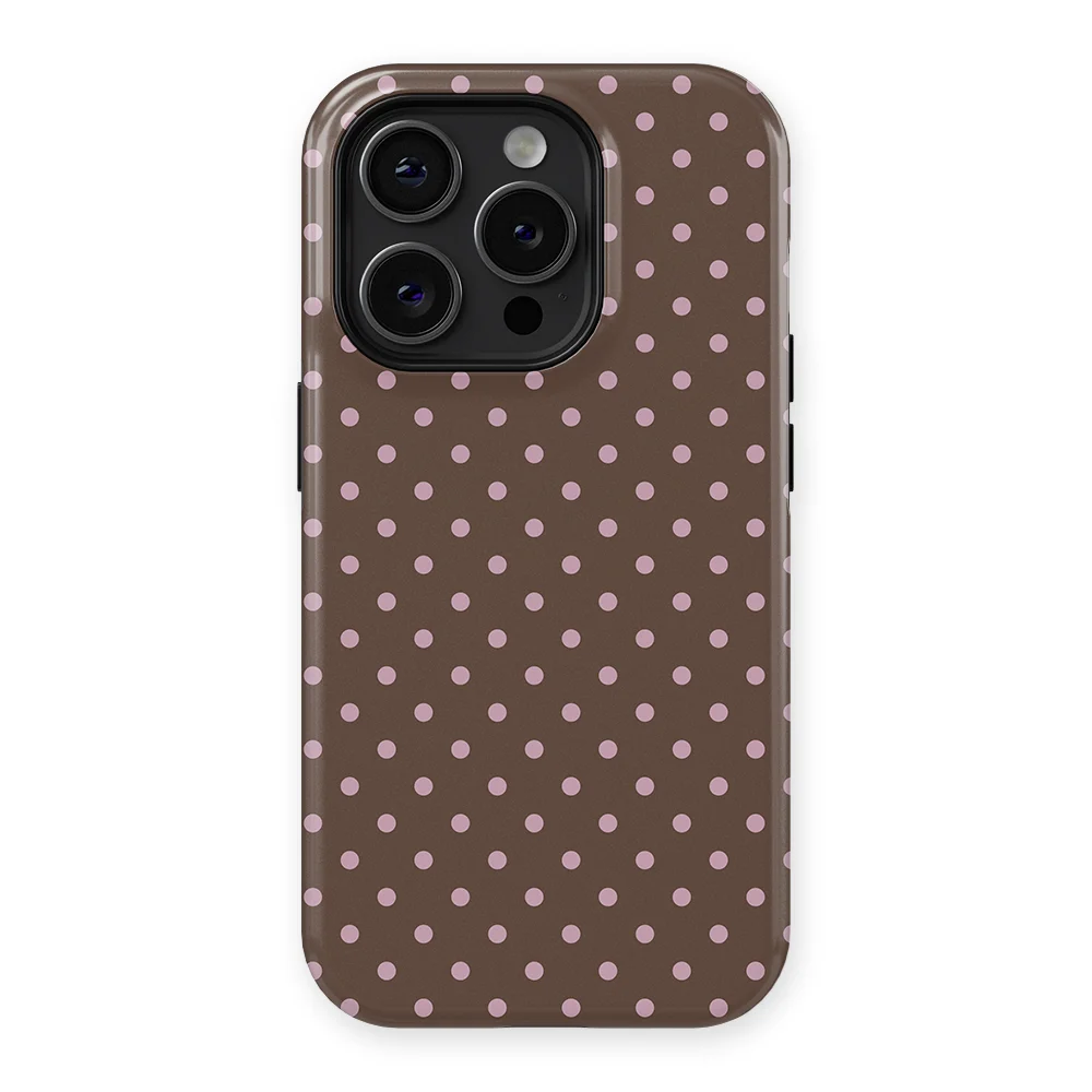 Polka Dots - Choco Blush - Brown/Pink for iPhone 15 Pro Max