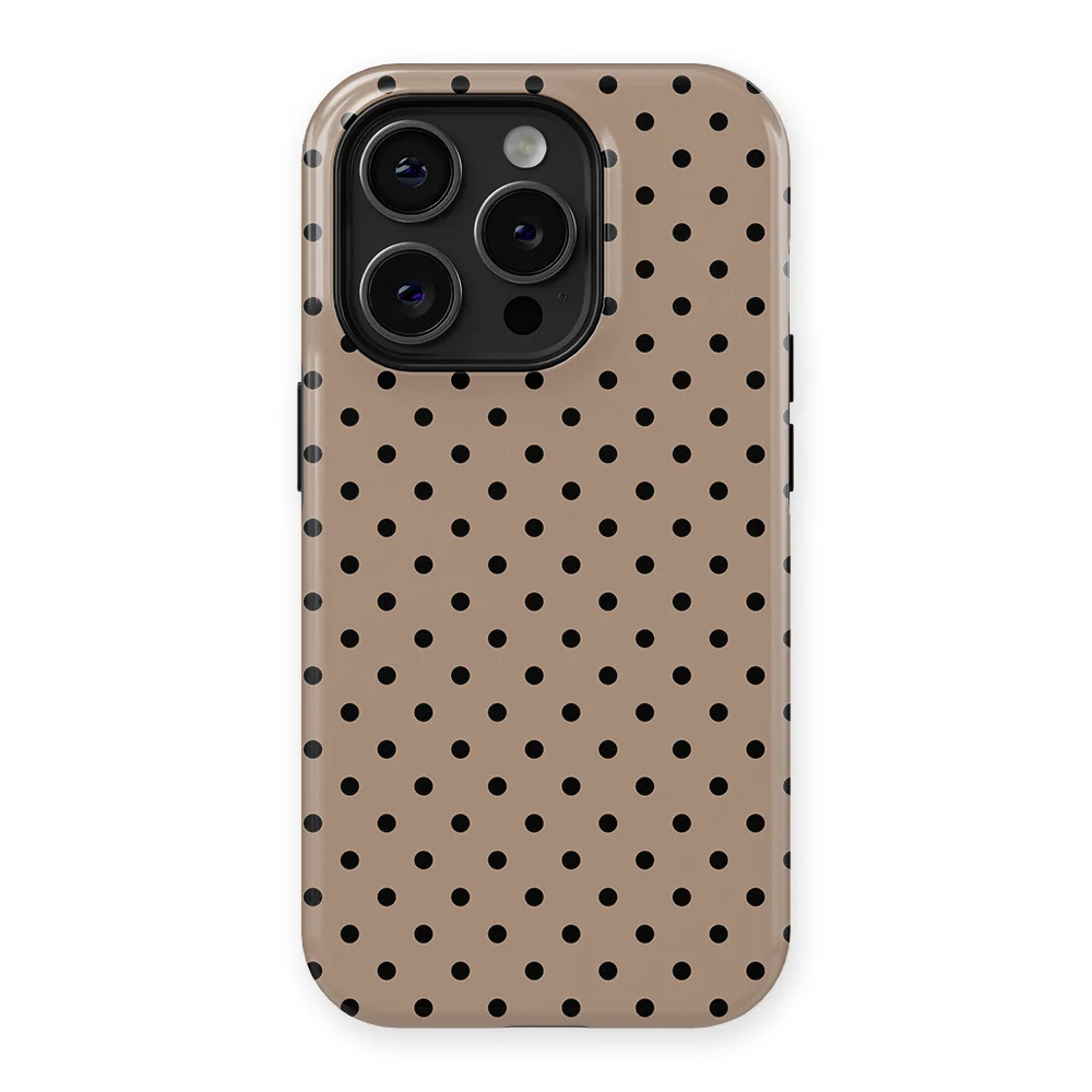 Polka Dots - Cocoa Noir - Brown/Black case for iPhone 15 Pro Max - Image 1