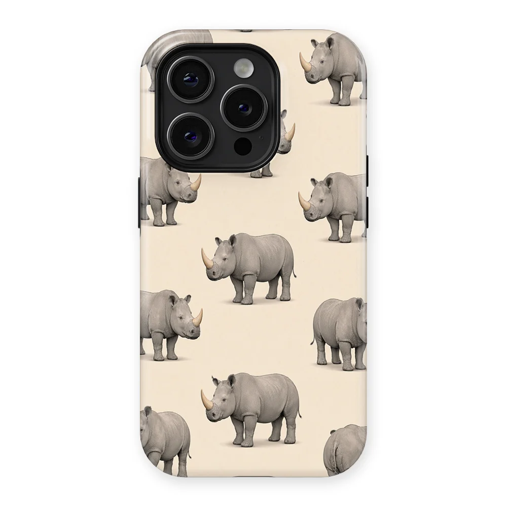 Safari - Neushoorn - White/Grey case for iPhone 15 Pro Max - Image 1