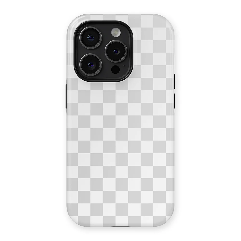Tiny Squares - Ivory Squares - White/Grey case for iPhone 15 Pro Max - Image 1