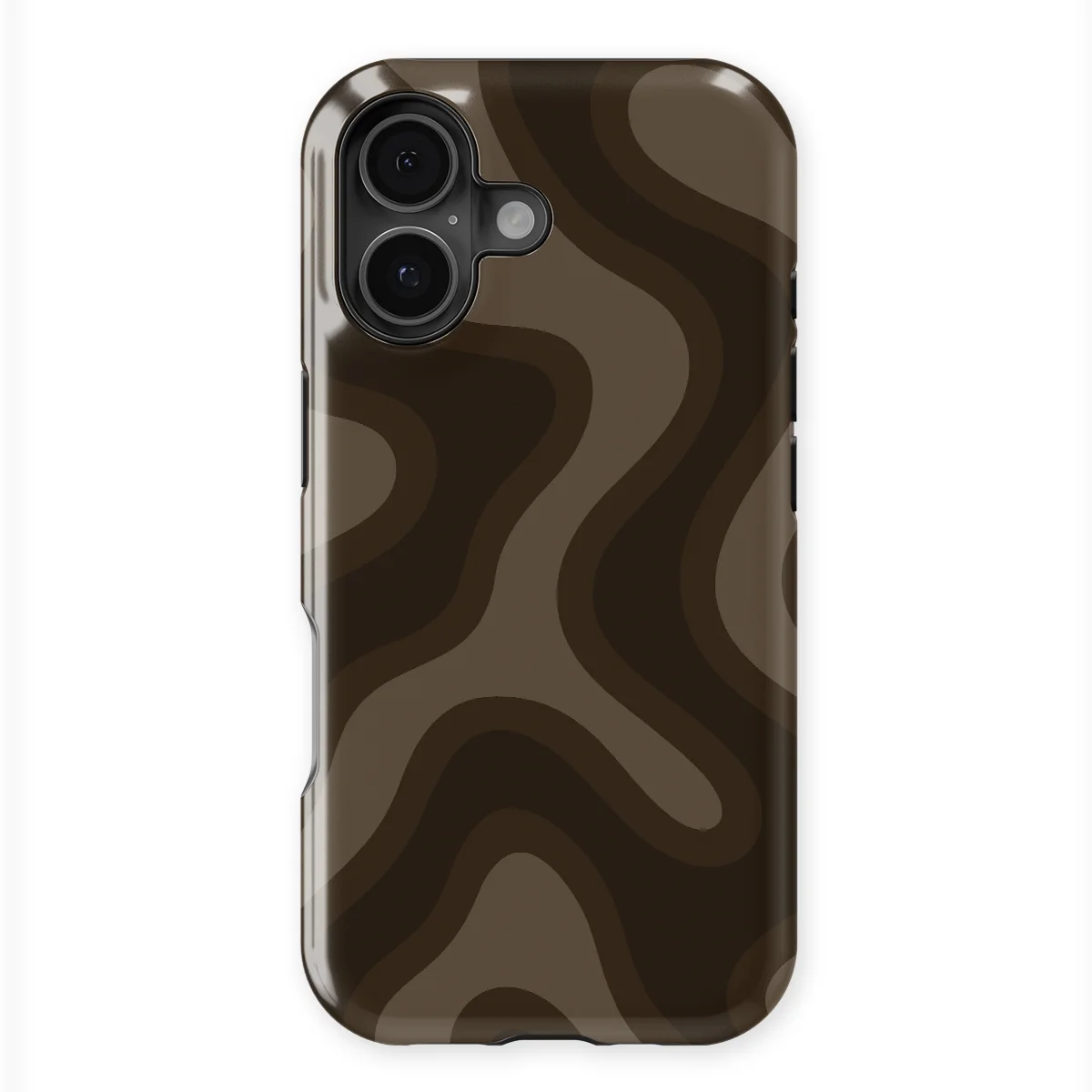 Curvy Lines - Espresso Wave - Brown for iPhone 16